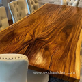 Square Live Edge Solid Walnut Kitchen Furniture Wood Slab Restaurant Dining Table Top